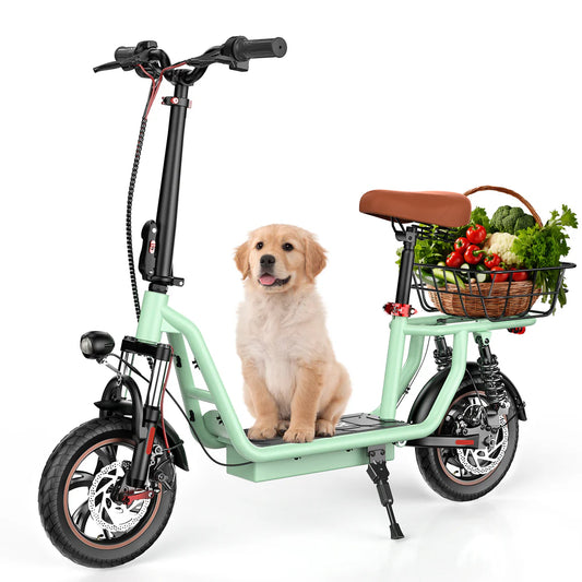 iScooter i12 500W Electric Scooter With Seat & Carry Basket