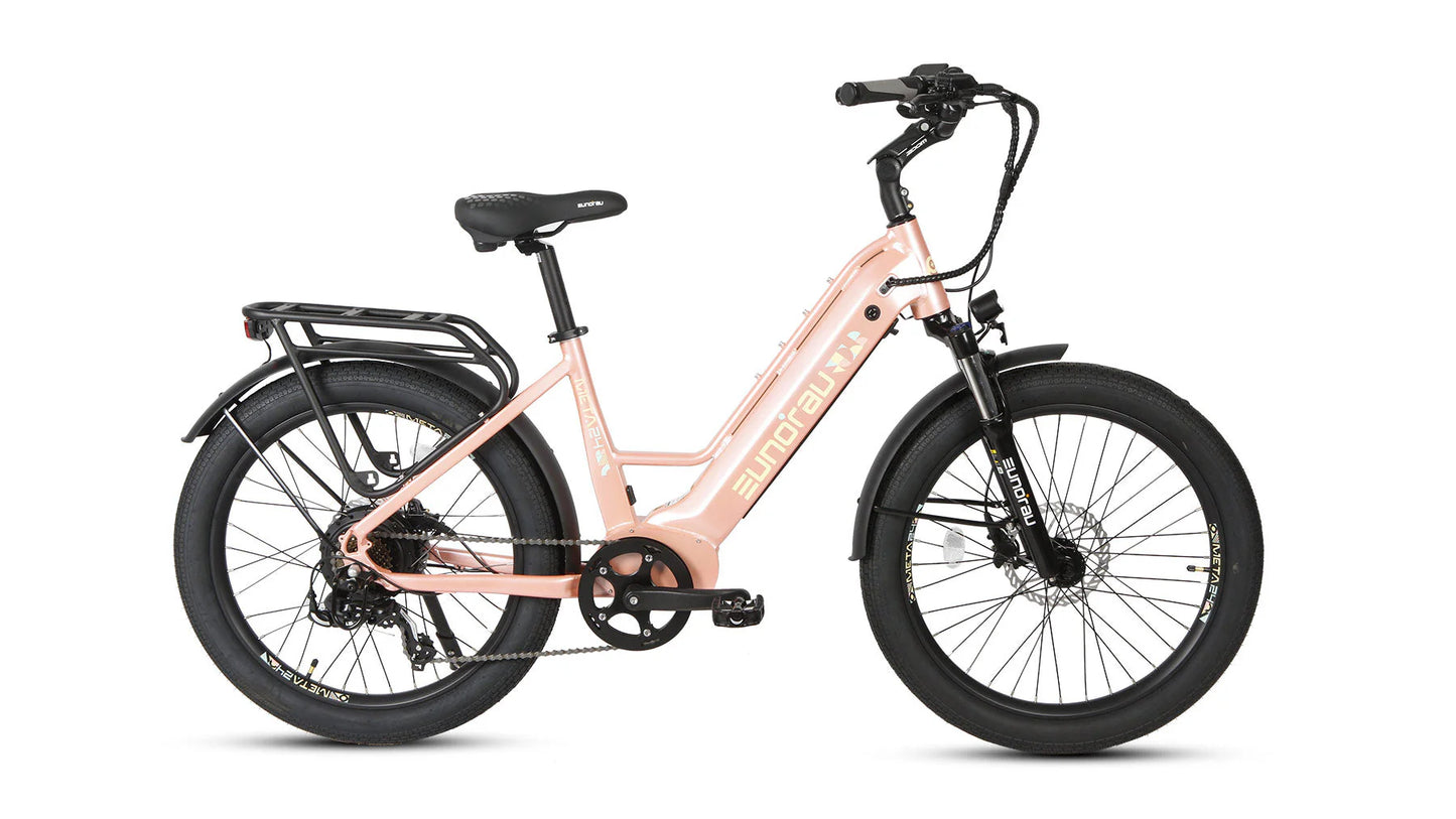 EUNORAU META 24-ST 2.0 Electric Bike – 500W Step-Thru City Commuter eBike