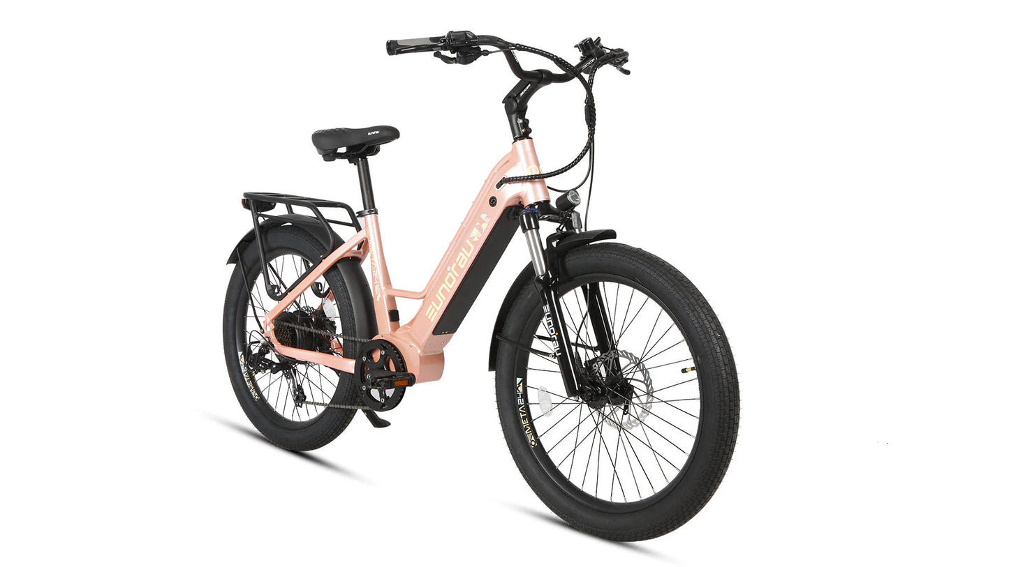 EUNORAU META 24-ST 2.0 Electric Bike – 500W Step-Thru City Commuter eBike