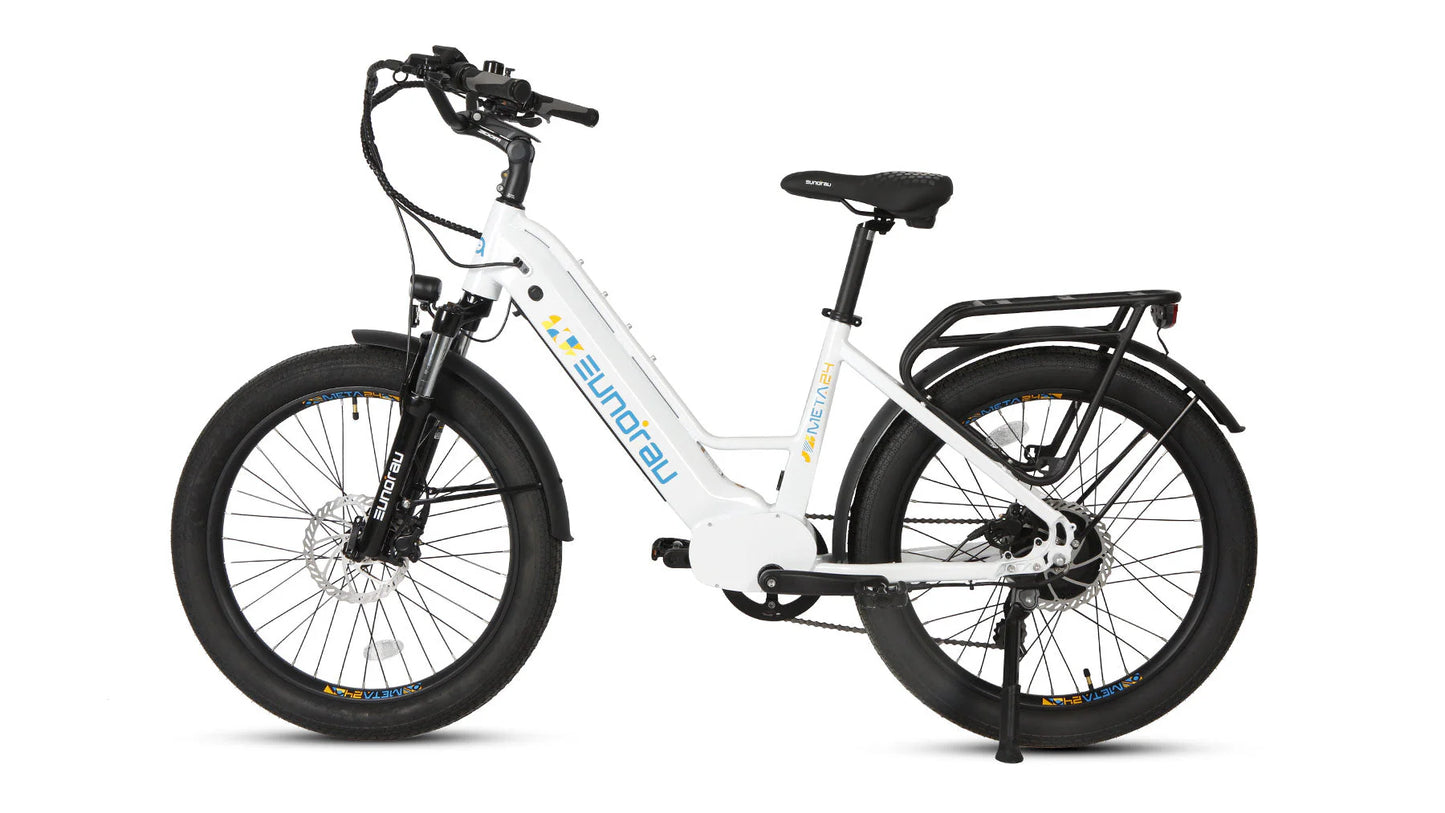 EUNORAU META 24-ST 2.0 Electric Bike – 500W Step-Thru City Commuter eBike