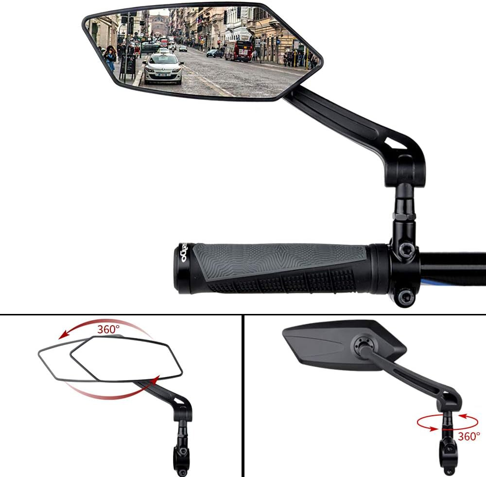 New Bike Mirror Blast-Resistant Adjustable Bike Rearview Mirror with Large Lens,Mtb Bicycle Mirrors for Handlebars (Left Side)