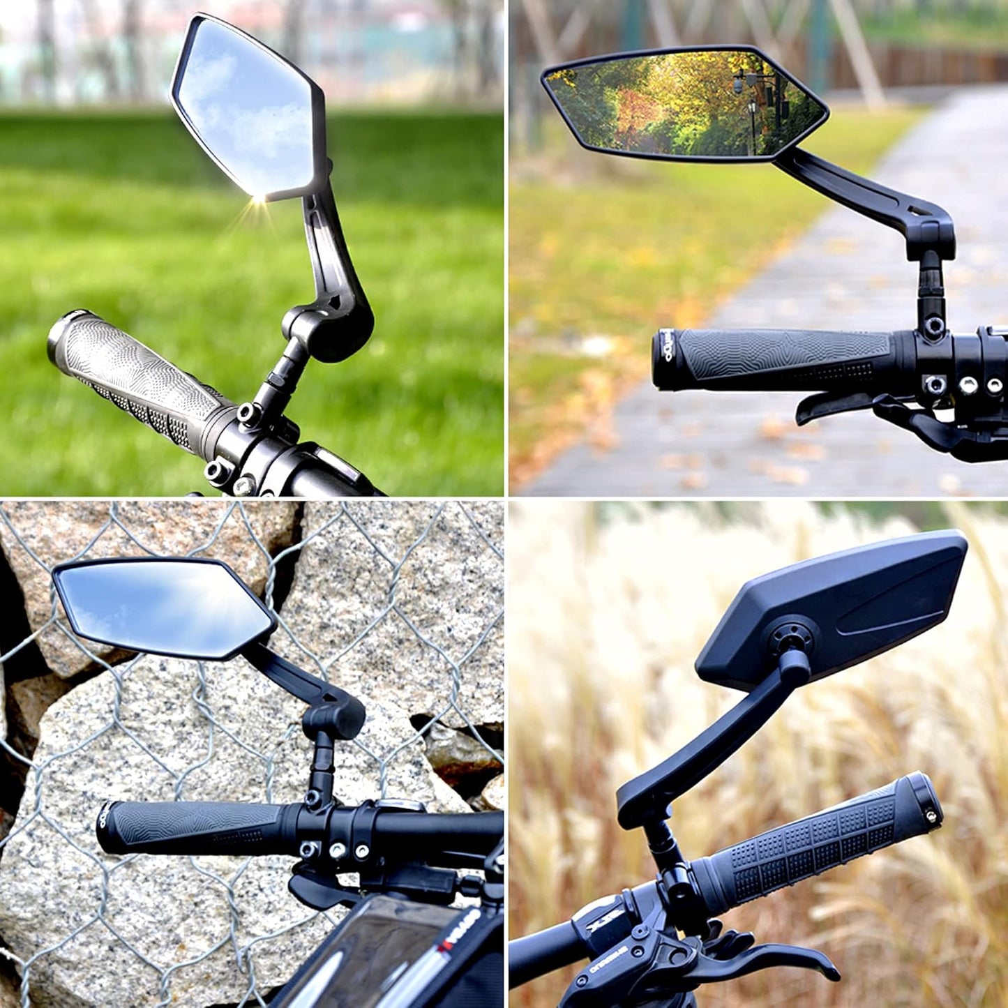 New Bike Mirror Blast-Resistant Adjustable Bike Rearview Mirror with Large Lens,Mtb Bicycle Mirrors for Handlebars (Left Side)