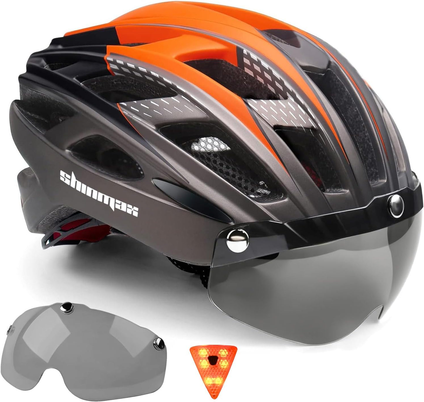 Bike Helmet, CPSC/CPC Bike Helmet for Adult Men Women with Magnetic Goggles&Led Back Light Cycling Helmet Adjustable SM-T69