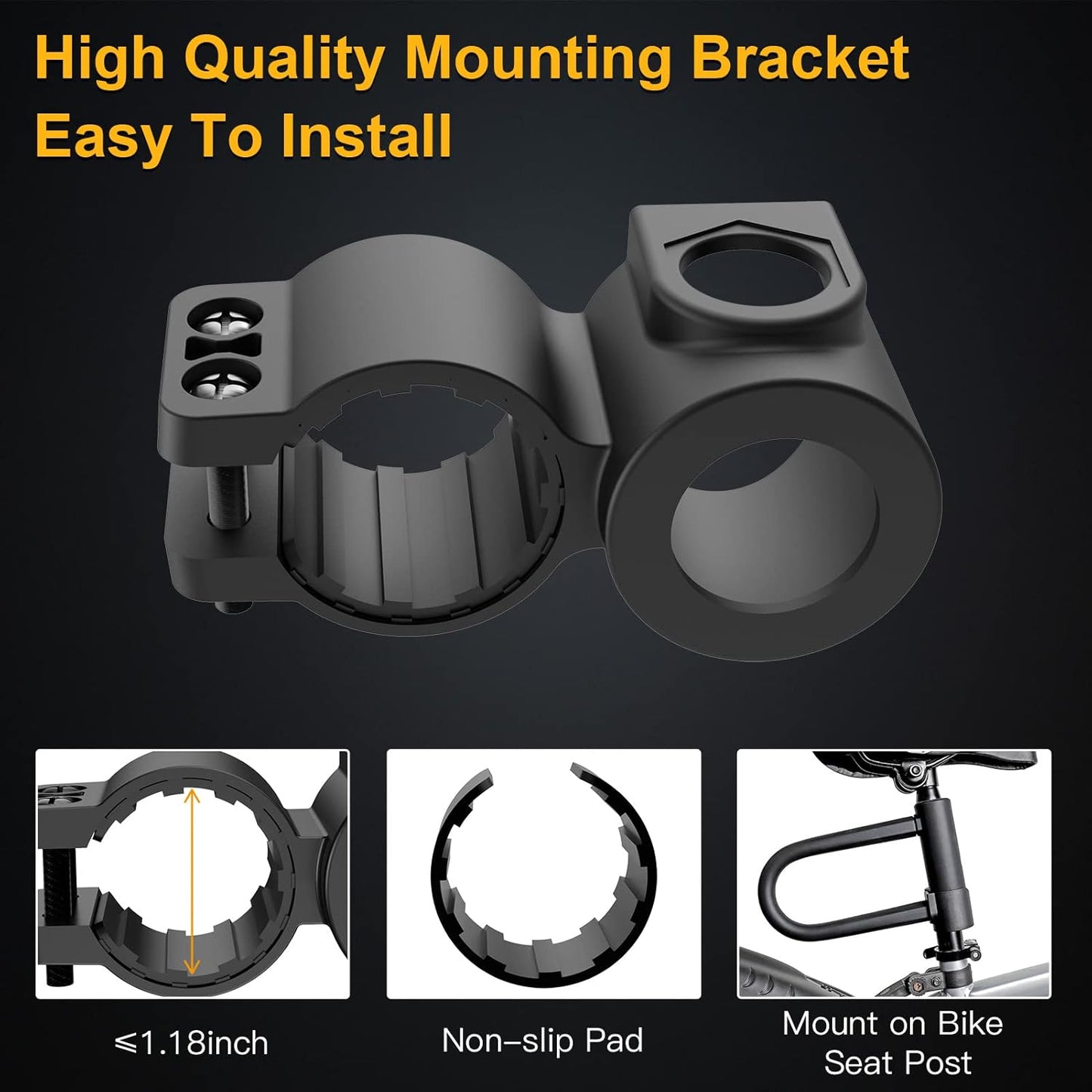 Bike U Lock Heavy Duty Bike Lock Bicycle U Lock, 16Mm Shackle and 4Ft/6Ft Length Security Cable with Sturdy Mounting Bracket for Bicycle, Motorcycle and More