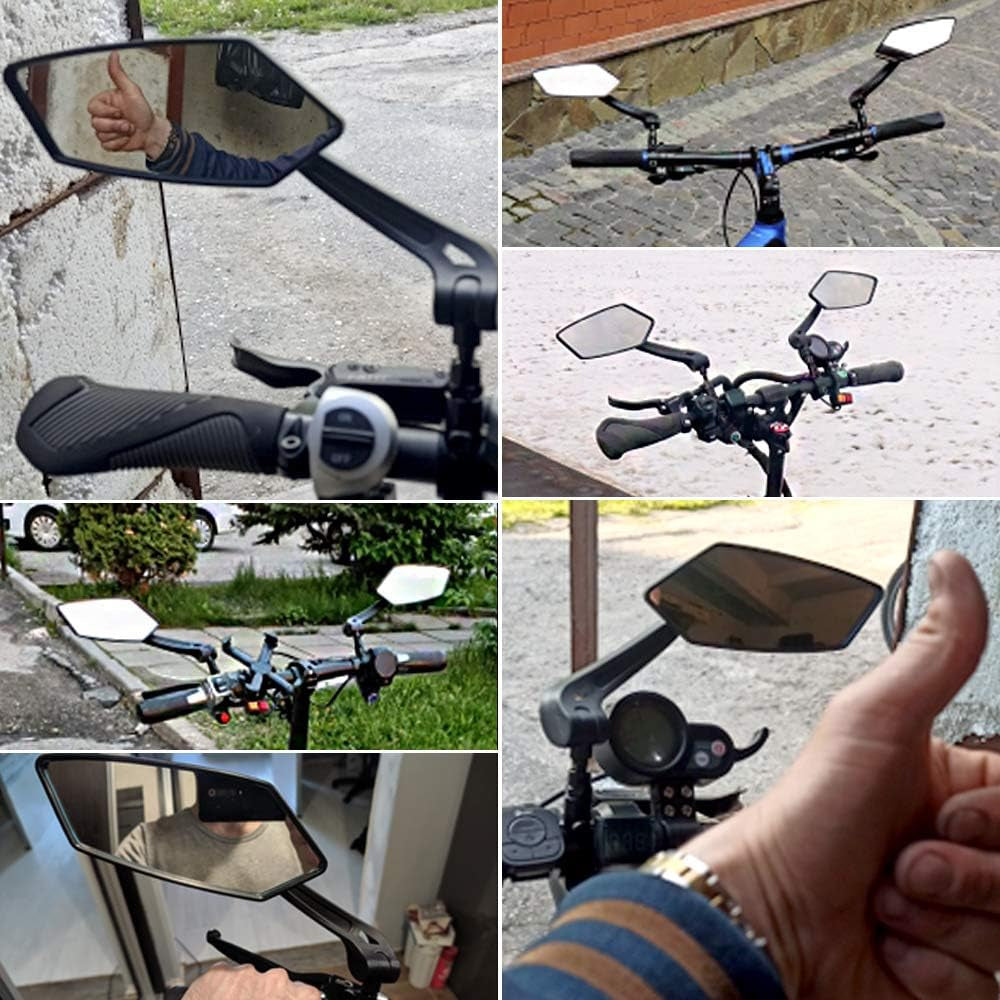 New Bike Mirror Blast-Resistant Adjustable Bike Rearview Mirror with Large Lens,Mtb Bicycle Mirrors for Handlebars (Left Side)