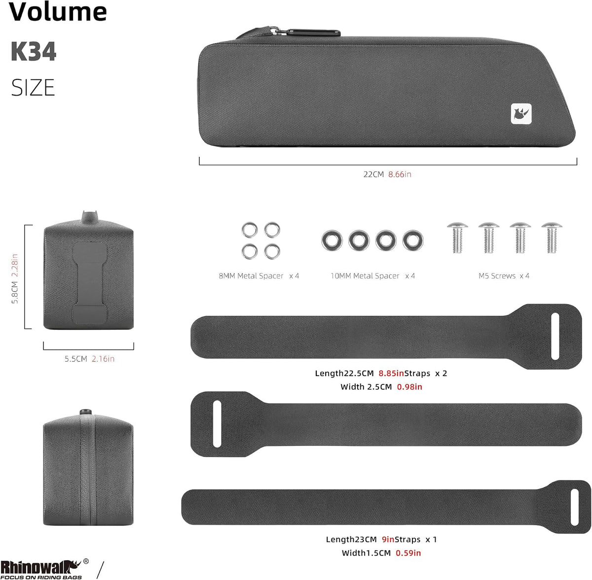 Rhinowalk waterproof bike top tube bag – photo 6
