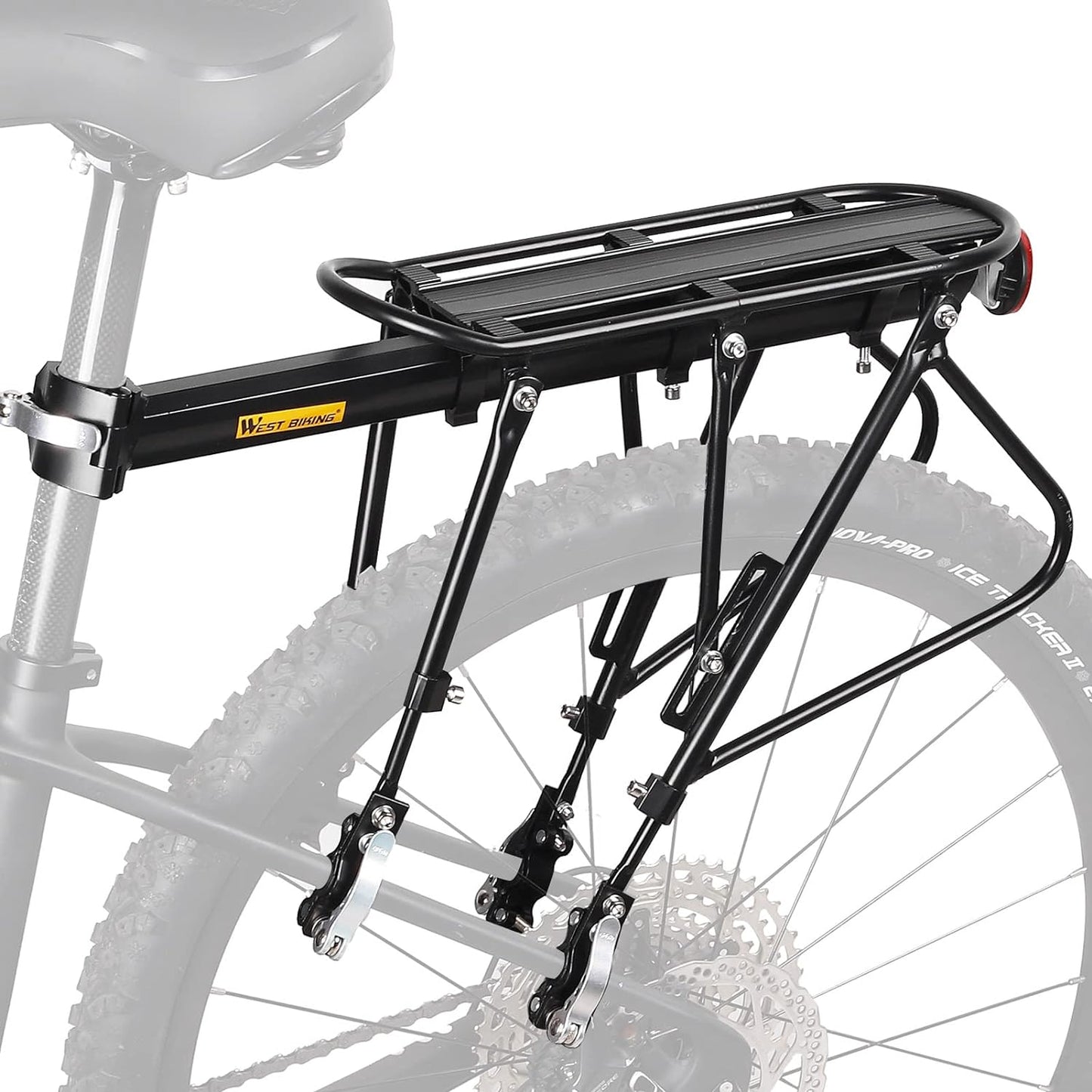 Bike Cargo Rack 220 Lbs Load Bike Rack Full Quick Release Universal Adjustable, Aluminum Alloy Waterproof Bike Luggage Rear Rack, Bicycle Rear Rack for MTB, Ebikes, Road Bike