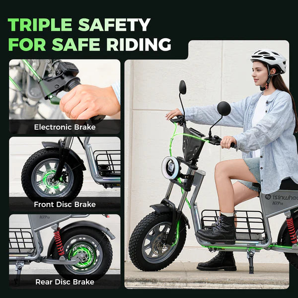 isinwheel H7Pro 1200W High-End Commuting Electric Scooter with Seat