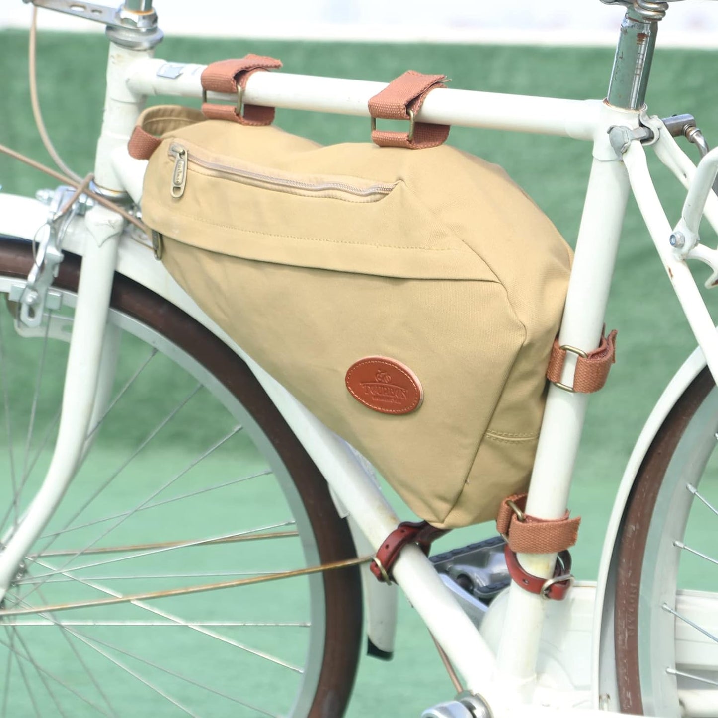 Cycling Bag Bicycle Triangle Frame Bag Bike Backpack Sling Bag (Khaki)