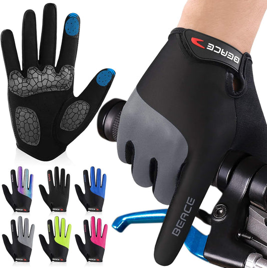 Cycling Bike Biking Gloves for Women(Colorful Night Glow) with Touch Screen-Full Finger Workout Road Mountain Bike Gloves Anti-Slip Silicone Palm