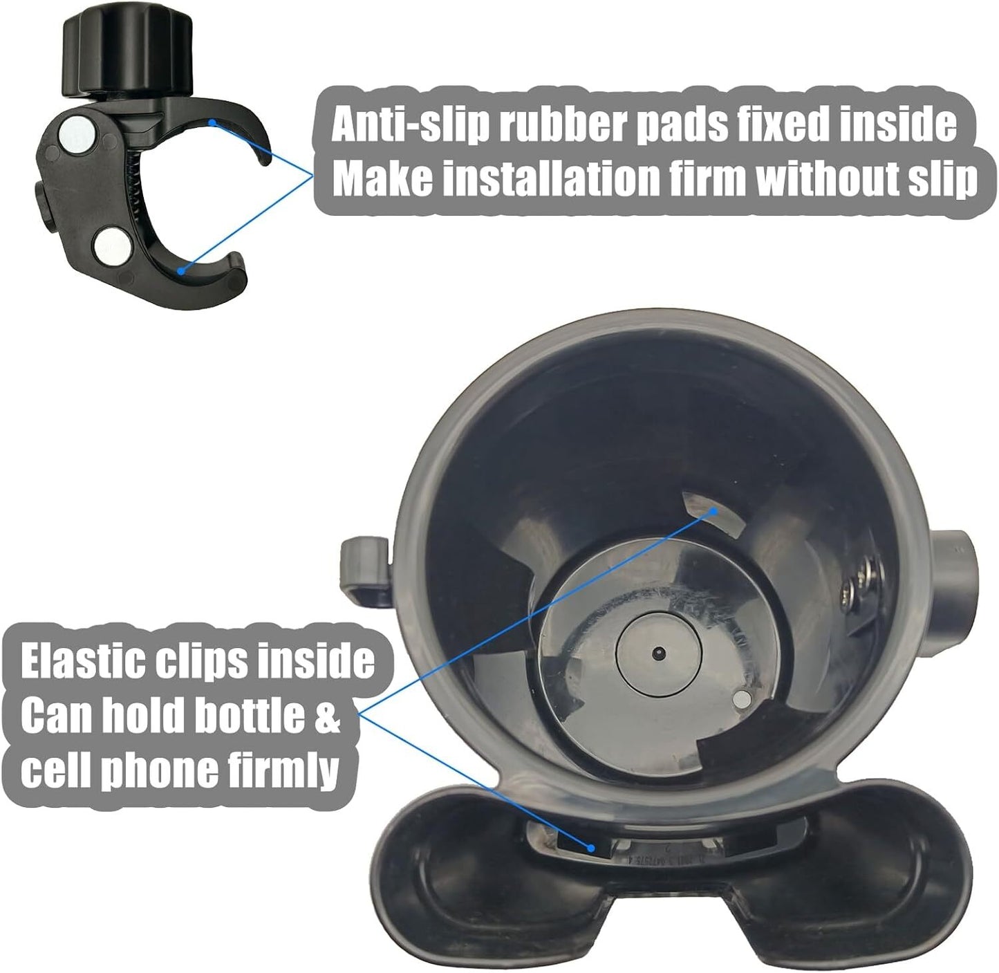 Bike Water Bottle Holder, Handlebar Bike Cup Holder with Phone Keys Holder, Bicy