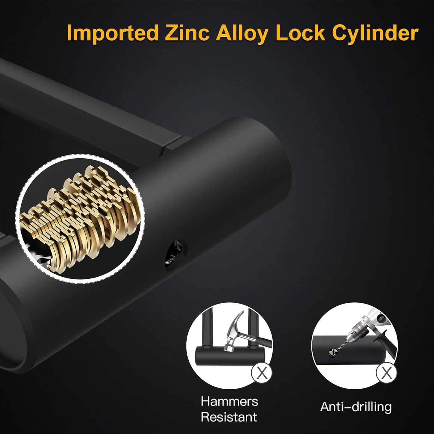 Bike U Lock Heavy Duty Bike Lock Bicycle U Lock, 16Mm Shackle and 4Ft/6Ft Length Security Cable with Sturdy Mounting Bracket for Bicycle, Motorcycle and More