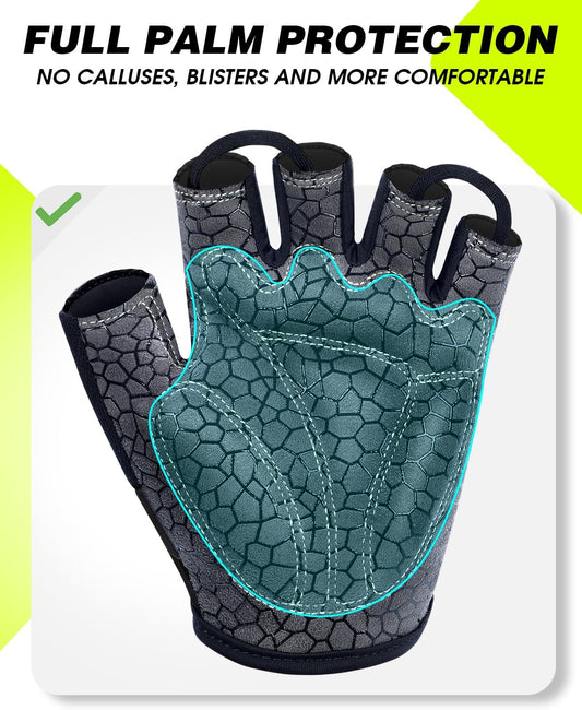 Cycling Gloves - Mountain Bike Half Finger Road Riding Gloves, Breathable, Shock-Absorbing, for Men and Women