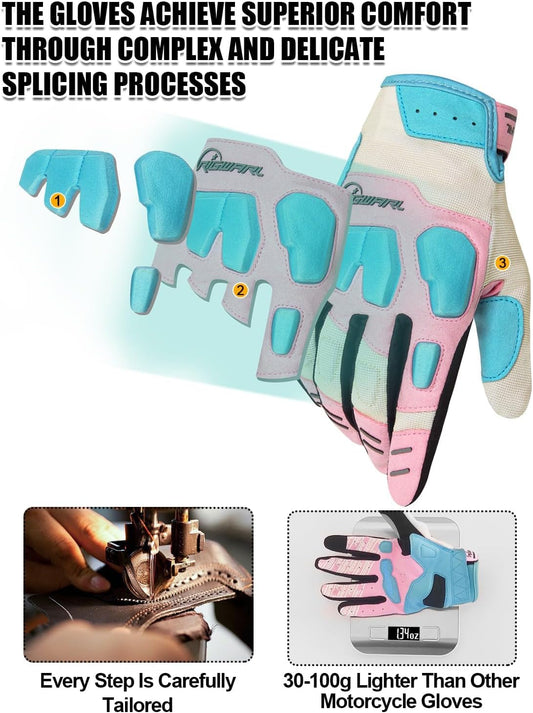 Comfortable Mountain Bike Motorcycle Gloves Women and Men with Touchscreen Fingers for Riding ATV MTB Drit Bike…