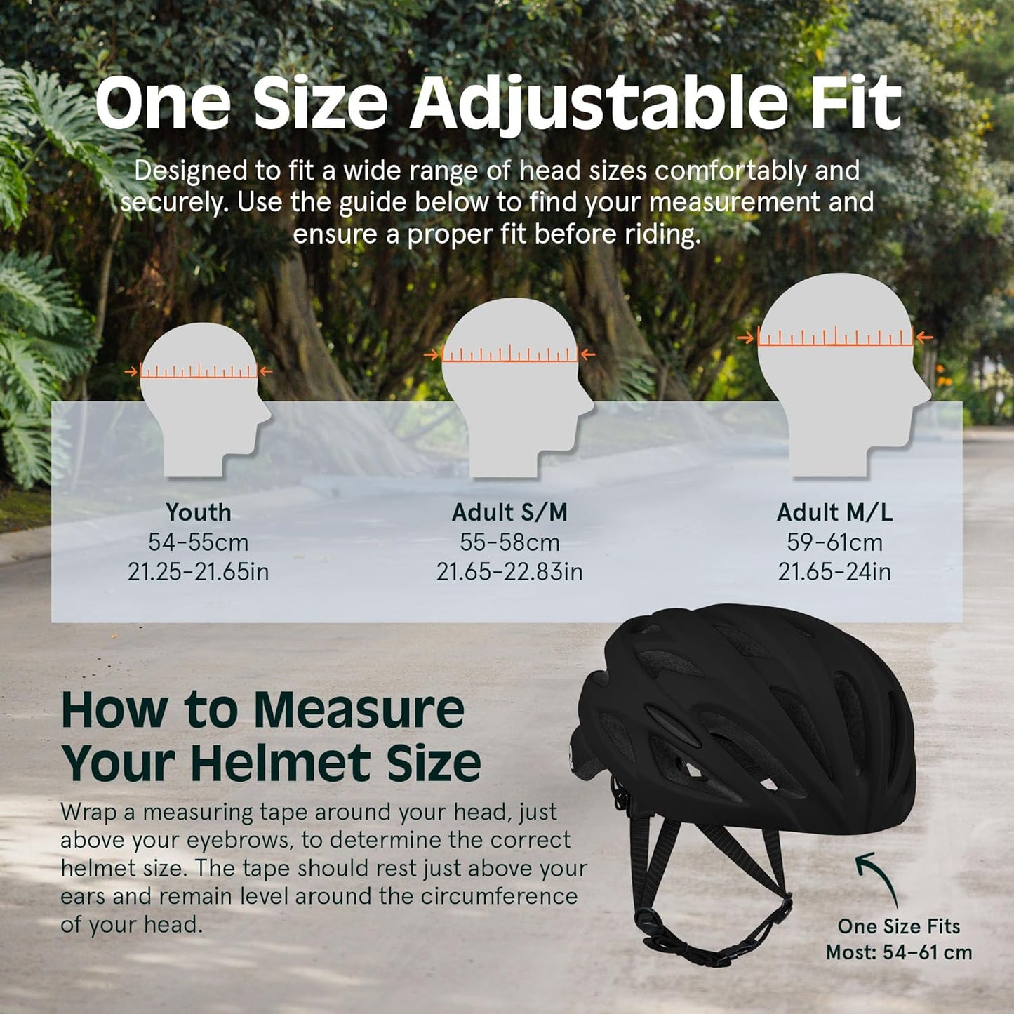 Silas Adult Bike Helmet with Light for Men & Women - Lightweight, Comfortable
