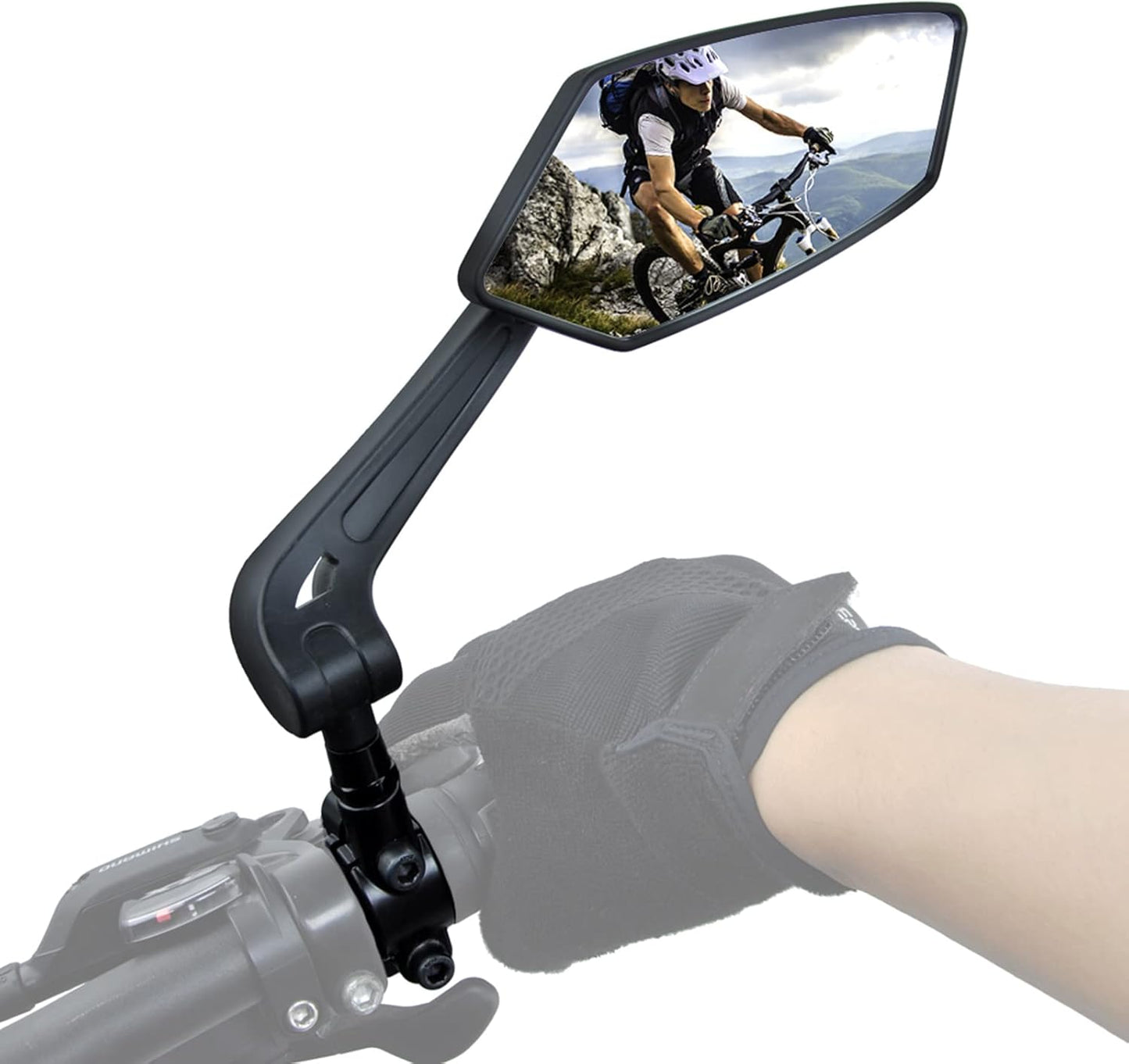 New Bike Mirror Blast-Resistant Adjustable Bike Rearview Mirror with Large Lens,Mtb Bicycle Mirrors for Handlebars (Left Side)