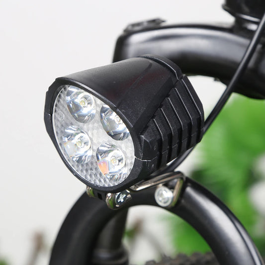 36V/48V/60V E-Bike Horn Light Electric Scooter LED Headlight 18W Waterproof 2 in 1 Horn Lamp Motorcycle Bicycle Flashlight