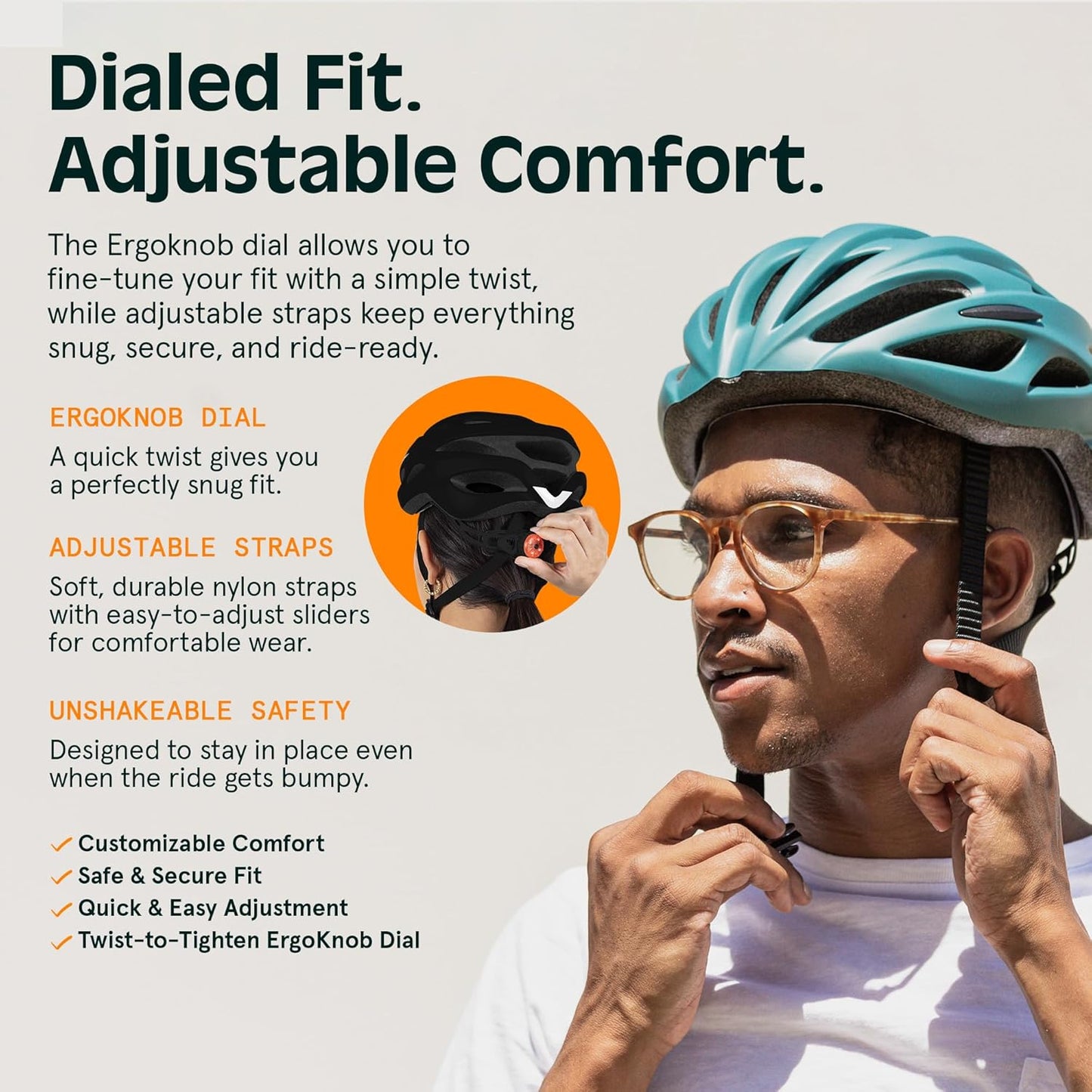 Silas Adult Bike Helmet with Light for Men & Women - Lightweight, Comfortable