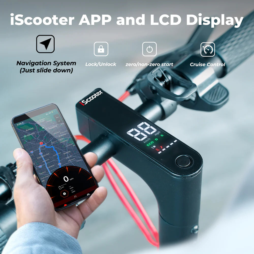 iScooter i10Plus 800W Motor E Scooter Foldable with 10" Pneumatic Tires