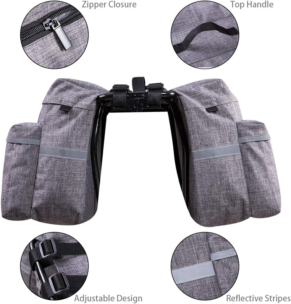 Bike Pannier Bag - 30L Bicycle Bag with Reflective Trim, Water-Resistant Bike Rear Seat Saddle Bags