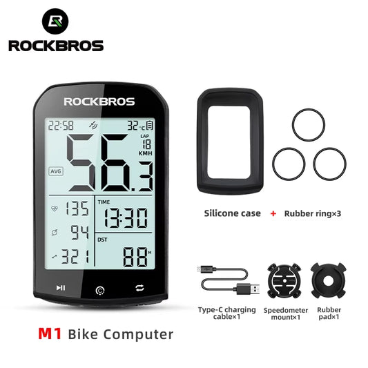 GPS Bike Computer 5.0 ANT+ Bluetooth IPX6 Waterproof Wireless Speedometer Odometer Bicycle Stopwatch Bike Accessories