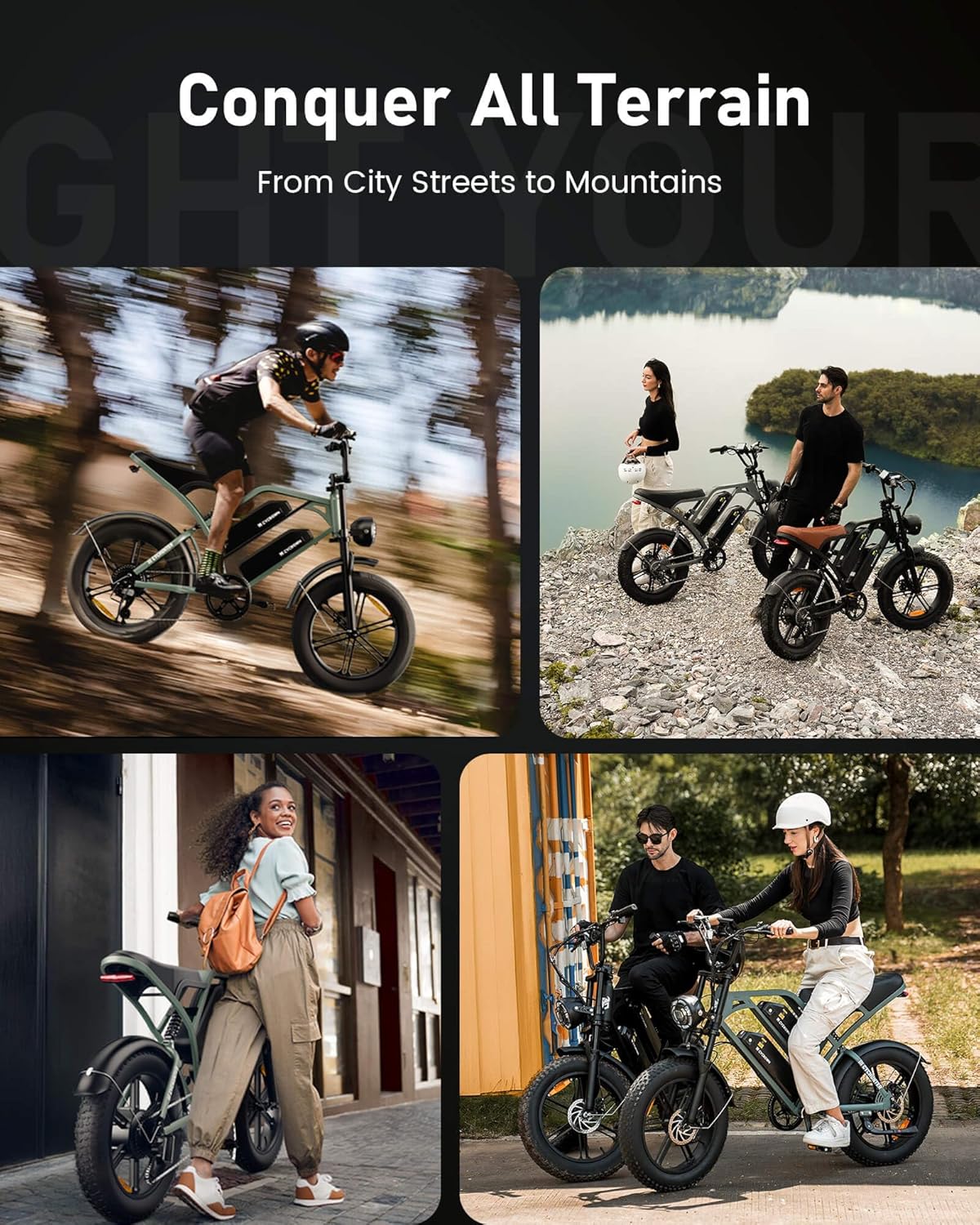 Cycrown Hunter Moped-Style Dual Battery Ebike