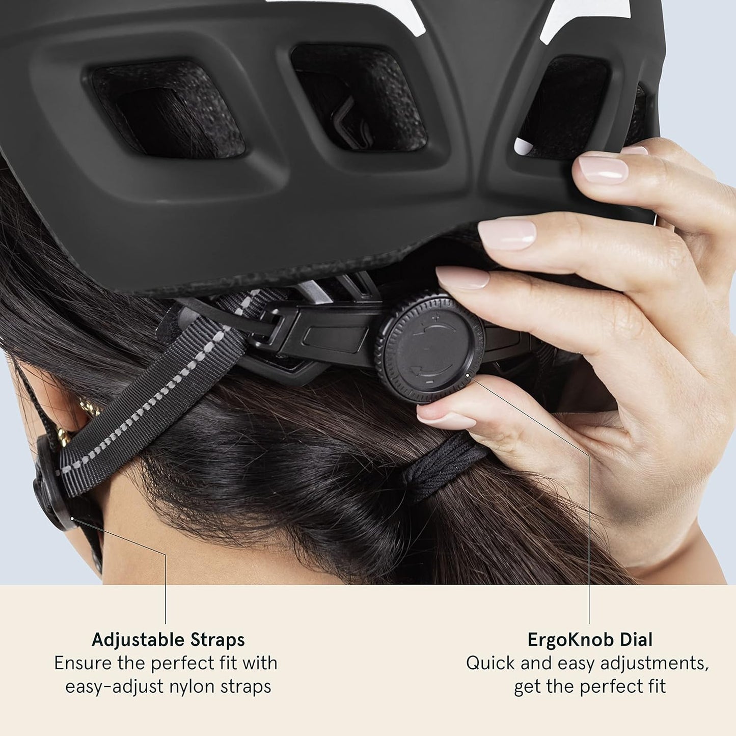 Lennon Bike Helmet with LED Safety Light Adjustable Dial & Removable Visor