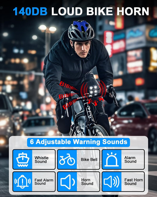 2-in-1 bike horn with headlight, USB-C rechargeable – photo 2