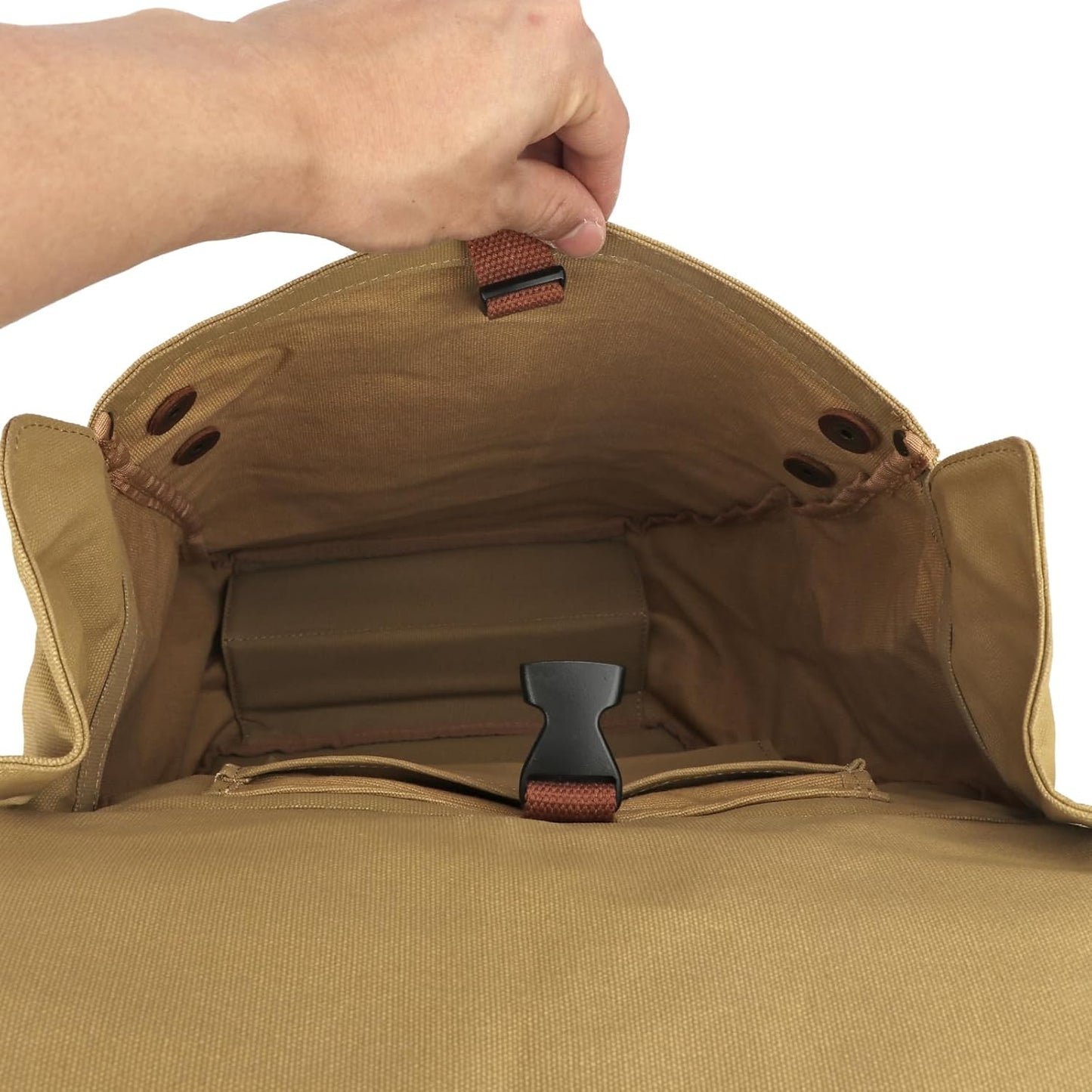 Canvas Cycling Bicycle Bike Pannier Rear Seat Bag Rack Trunk (Waterproof, Roll-Up) (Khaki)