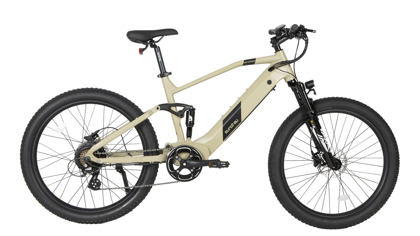 EUNORAU Defender Electric Mountain Bike – 750W Full Suspension Fat Tire eBike