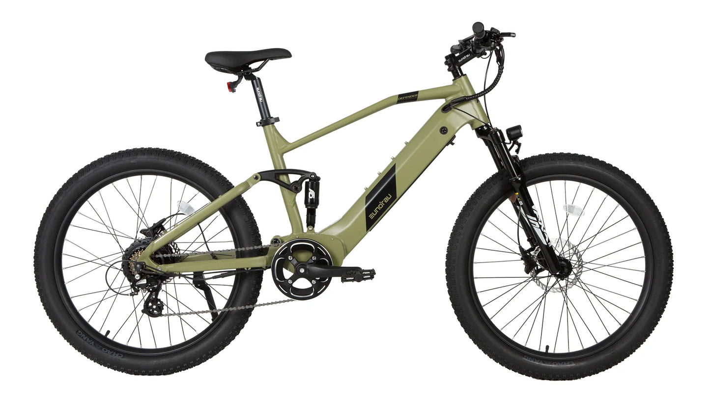 EUNORAU Defender Electric Mountain Bike – 750W Full Suspension Fat Tire eBike