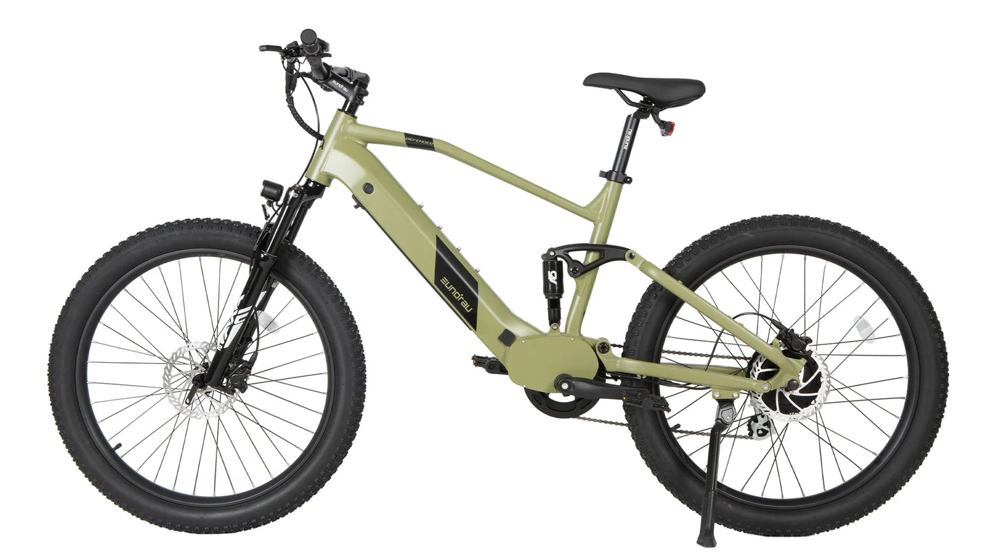 EUNORAU Defender Electric Mountain Bike – 750W Full Suspension Fat Tire eBike