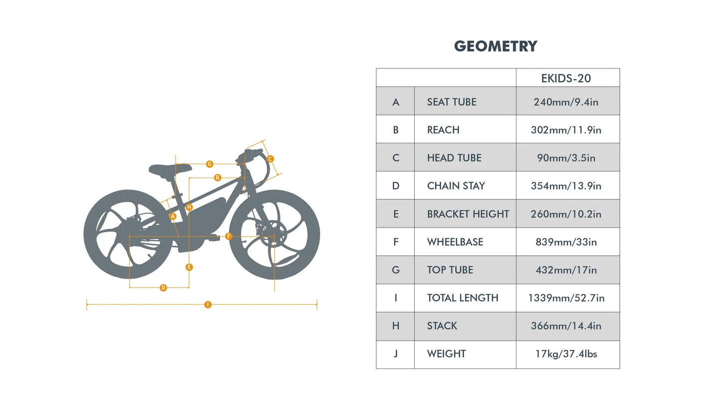 EUNORAU EKIDS-20 Electric Bike – 250W Lightweight eBike for Kids