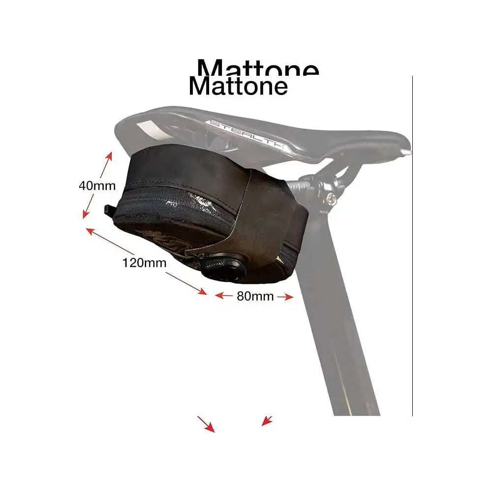Mattone under Seat Bag for Bicylces with Zipper and Waterproof Zipper and BOA Mounting System (Small, Black)