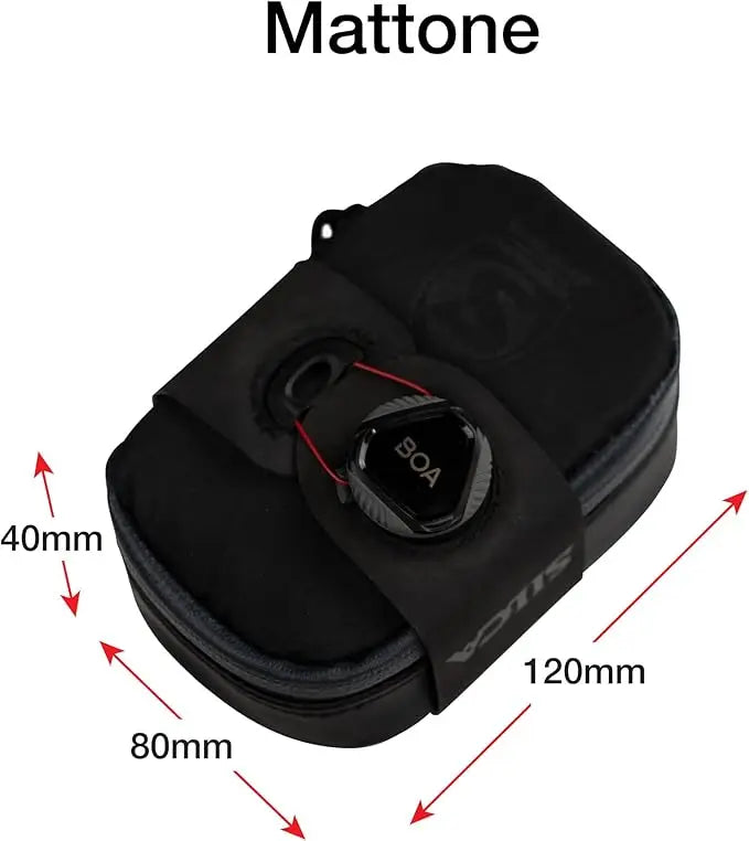 Mattone under Seat Bag for Bicylces with Zipper and Waterproof Zipper and BOA Mounting System (Small, Black)