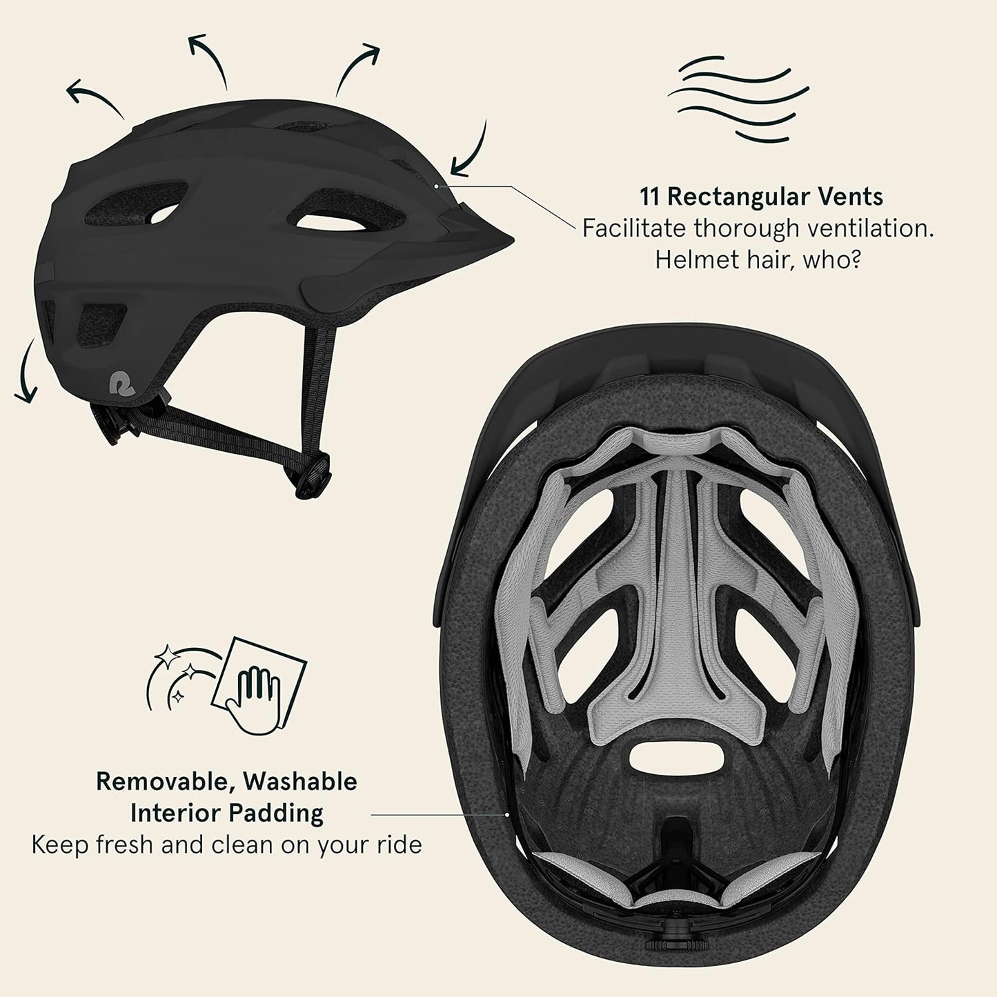 Lennon Bike Helmet with LED Safety Light Adjustable Dial & Removable Visor