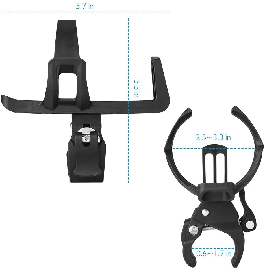 Bike Water Bottle Holders No Screws, Universal Bike Cup Holder, 360 Degree Rotatable Bike Water Bottle Cage, Water Bottle Holders for Kids Bike Adult Bike, Black