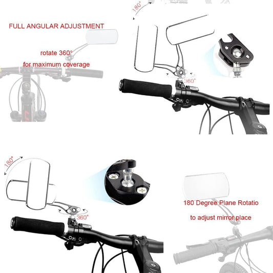 Bike Mirrors Handlebar Rearview Mirror, Bicycle Mirrors for Handlebars 2 Pack, B