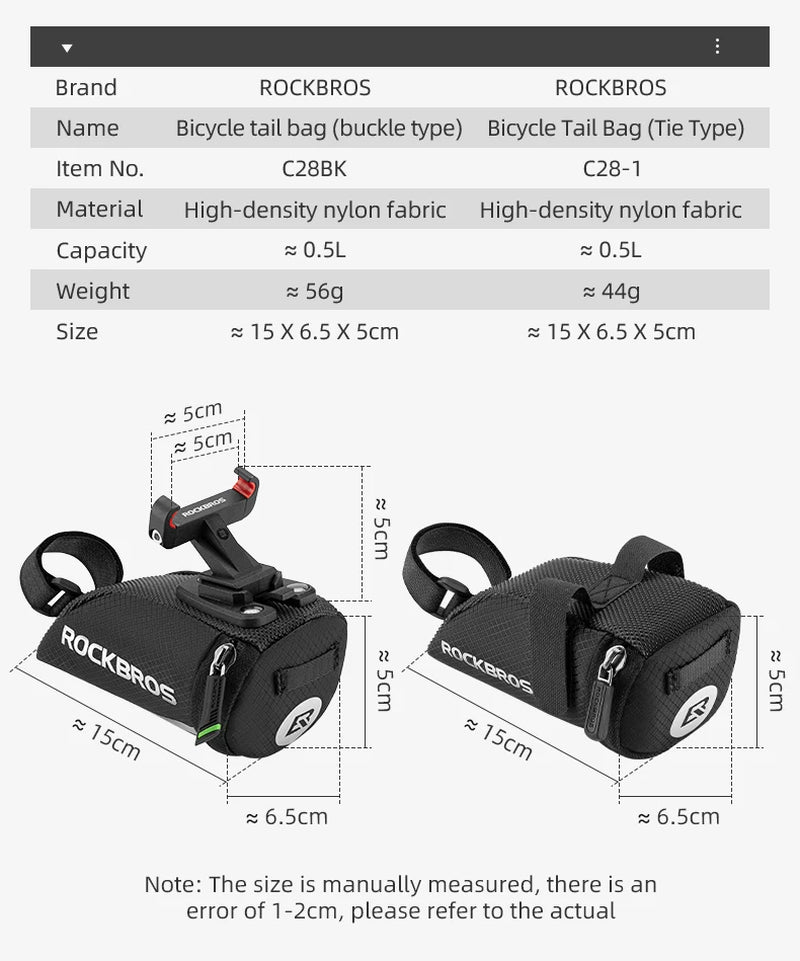 Bike Bag Portable Reflective Saddle Bag Tail Seatpost Nylon Bicycle Bag MTB Road Bike Bag Panniers Bicycle Accessories