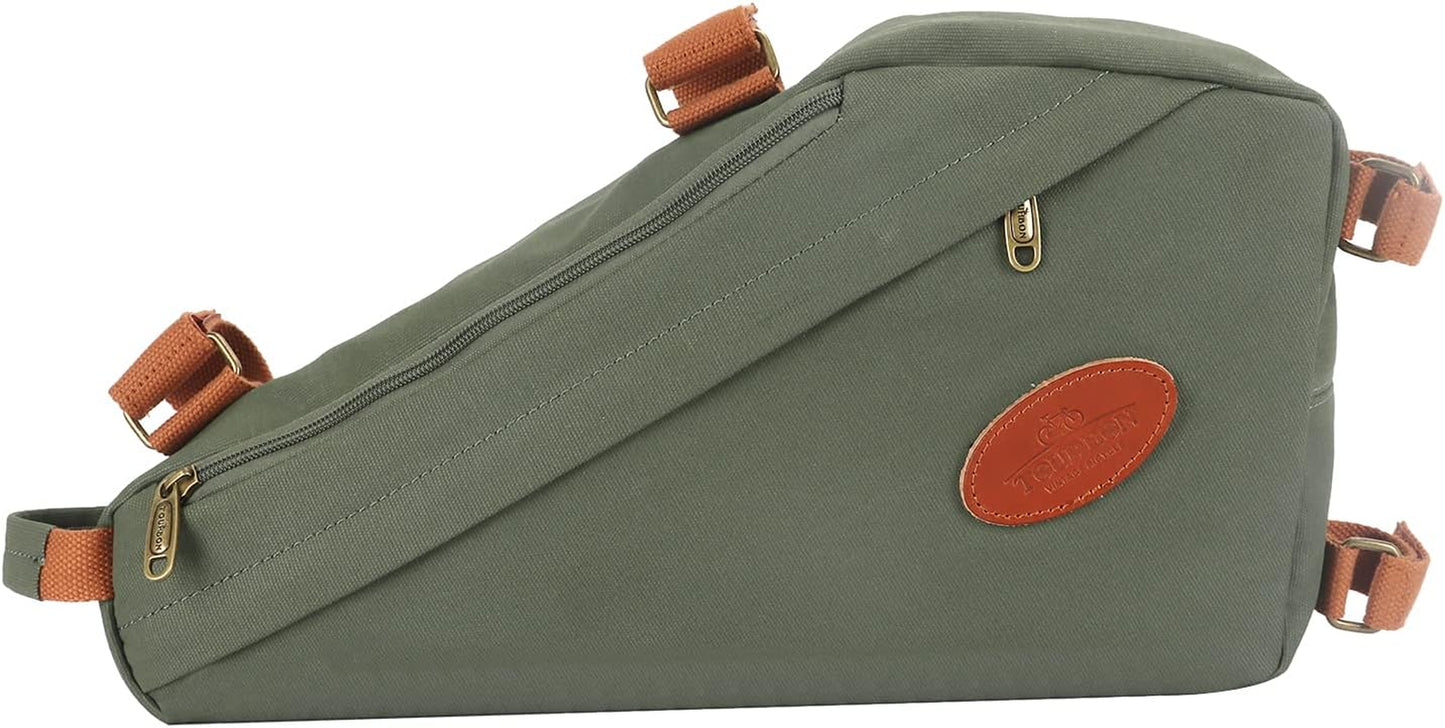 Cycling Bag Bicycle Triangle Frame Bag Bike Backpack Sling Bag (Khaki)