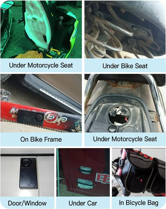 110Db Loud Wireless Vibration Alarm with Remote Control, 1 Alarm, 2 Remotes, Anti-Theft for Cars, Motorcycles, Trucks, Doors, Windows