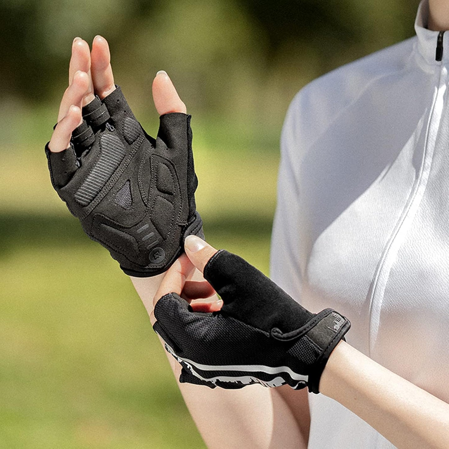 Bike Gloves for Men Half Finger Biking Glove Cycling Gloves MTB Mountain Road Bicycle Gloves Shock-Absorbing SBR Pad Anti-Slip Breathable Summer Unisex Women