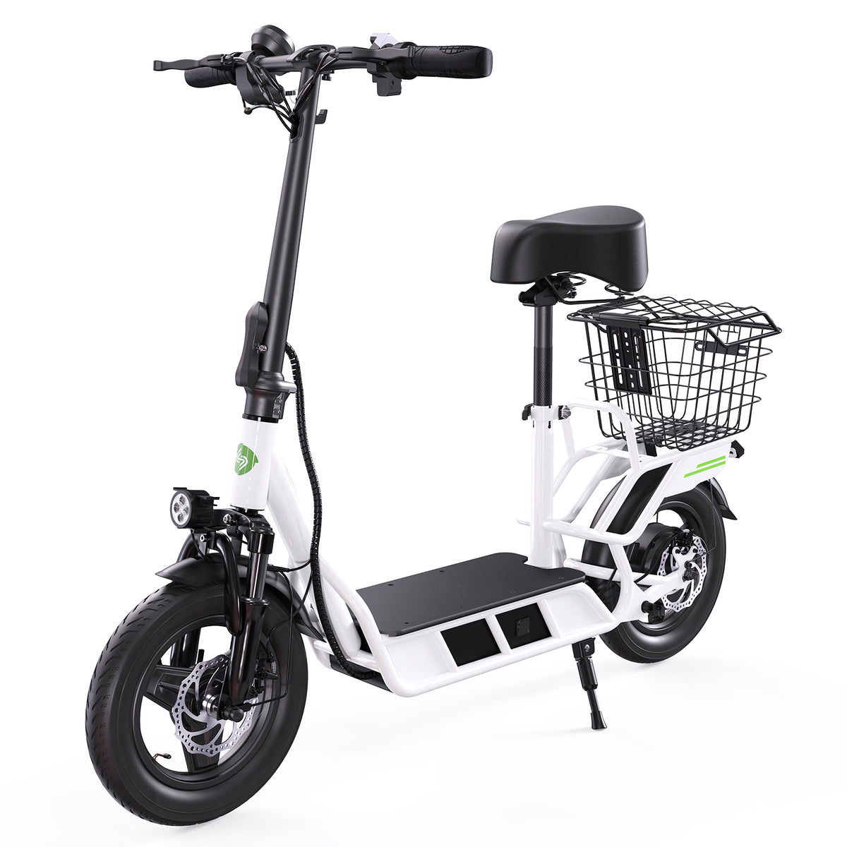 isinwheel Hyper X 700W Electric Scooter with Seat & Basket – Cloud White