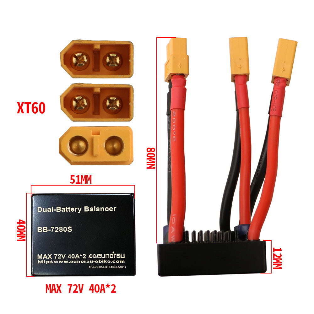 EUNORAU dual battery parallel connector dimensions