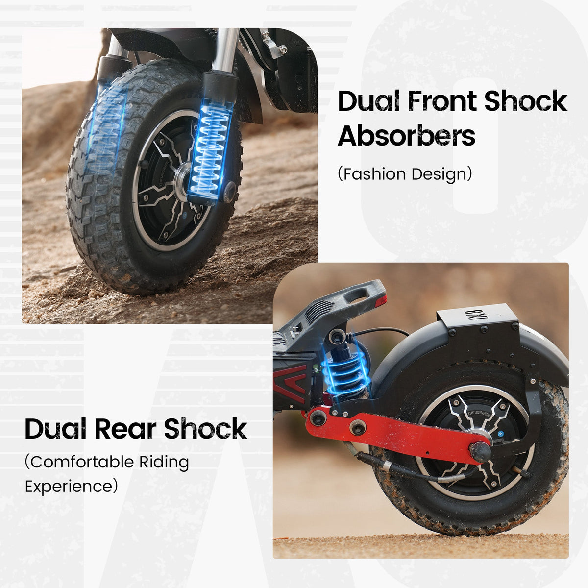 iScooter iX8 dual front and rear shock absorbers