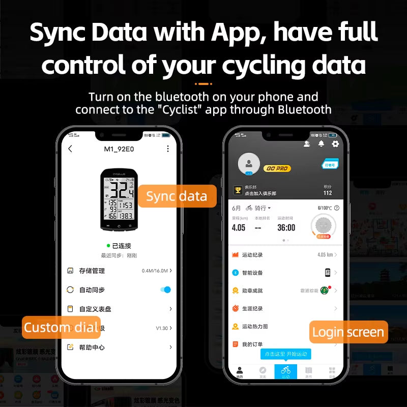 GPS Bike Computer 5.0 ANT+ Bluetooth IPX6 Waterproof Wireless Speedometer Odometer Bicycle Stopwatch Bike Accessories