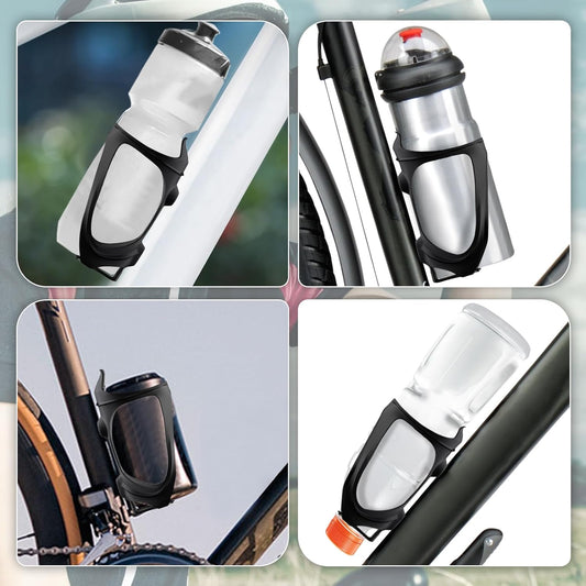 Bike Water Bottle Holder - 2 Pcs Ultralight Bicycle Cup Holder Cage with Screws Tool, Universal Resin Cycling Bottle Rack Brackets for Road MTB Mountain Bike, Fits for 2.75-3.94" Diameter Cup