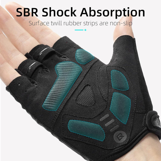 Bike Gloves for Men Half Finger Biking Glove Cycling Gloves MTB Mountain Road Bicycle Gloves Shock-Absorbing SBR Pad Anti-Slip Breathable Summer Unisex Women