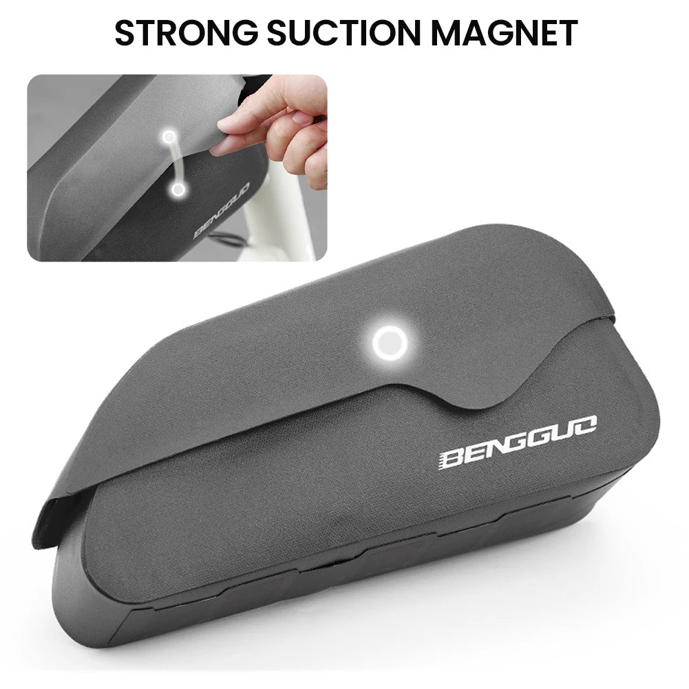 Bicycle Magnetic Lid Top Tube Bag Waterproof Bike Bag Bicycle Front Frame Bag for Mountain Road Bike