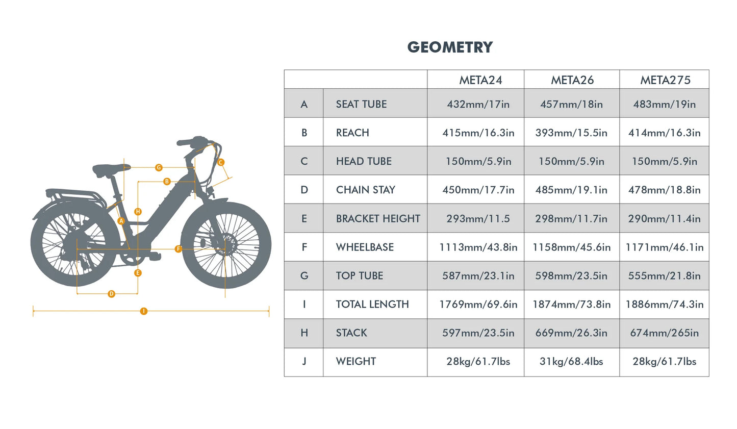 EUNORAU META 24-ST 2.0 Electric Bike – 500W Step-Thru City Commuter eBike